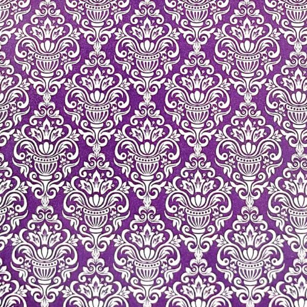 Carta decorativa damascata viola