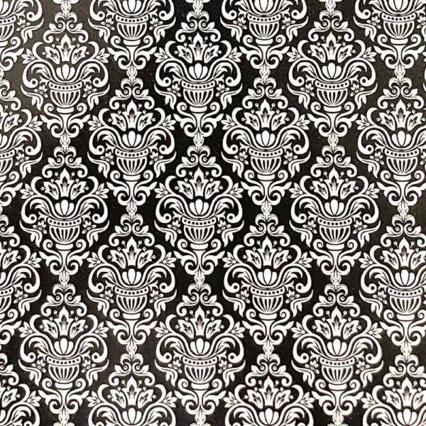 Carta decorativa damascata nera