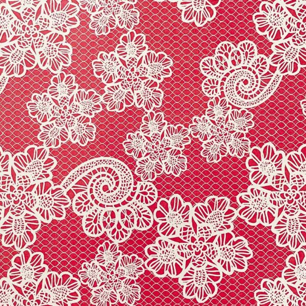 Carta decorativa pizzo valencienne burgundy