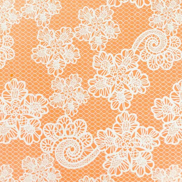 Carta decorativa pizzo valencienne arancio