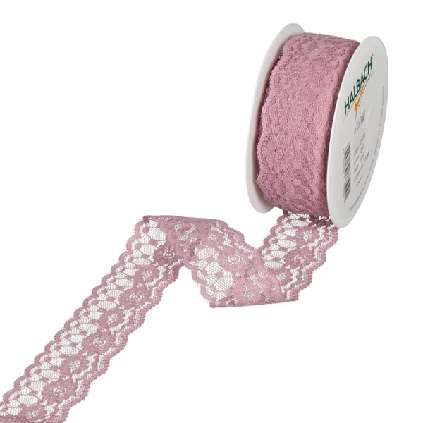 Nastro in Pizzo malva chiaro 37mm