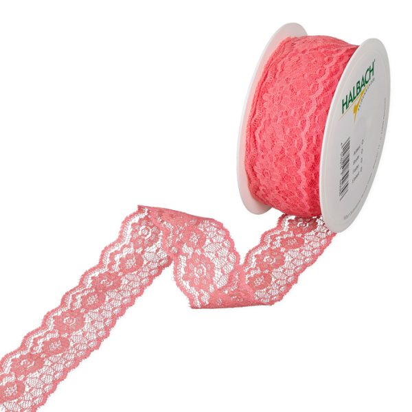 Nastro in Pizzo corallo 37mm