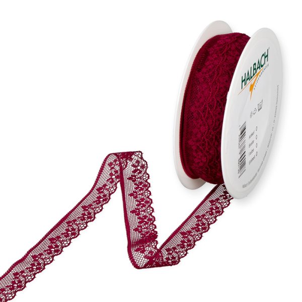 Nastro in Pizzo bordeaux 18mm