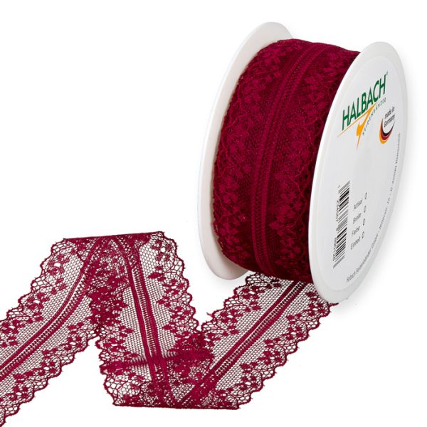 Nastro in Pizzo bordeaux 36mm