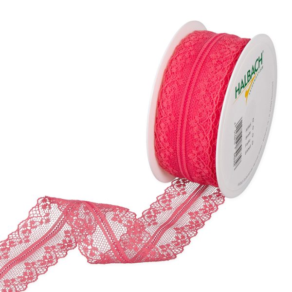 Nastro in Pizzo corallo 36mm