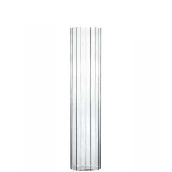 Cilindro Parafiamma in vetro rigato h30 cm
