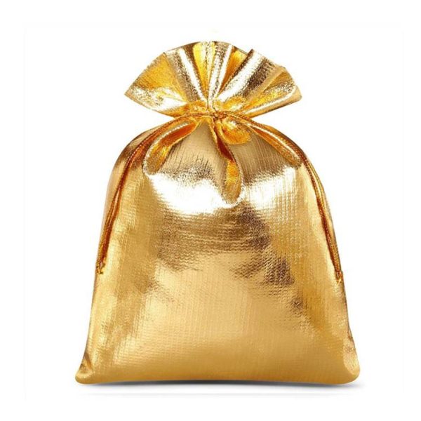 Sacchetti raso Oro metalizzato13x18 cm
