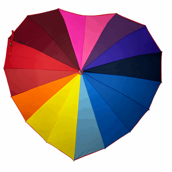Ombrello a forma di Cuore Arcobaleno